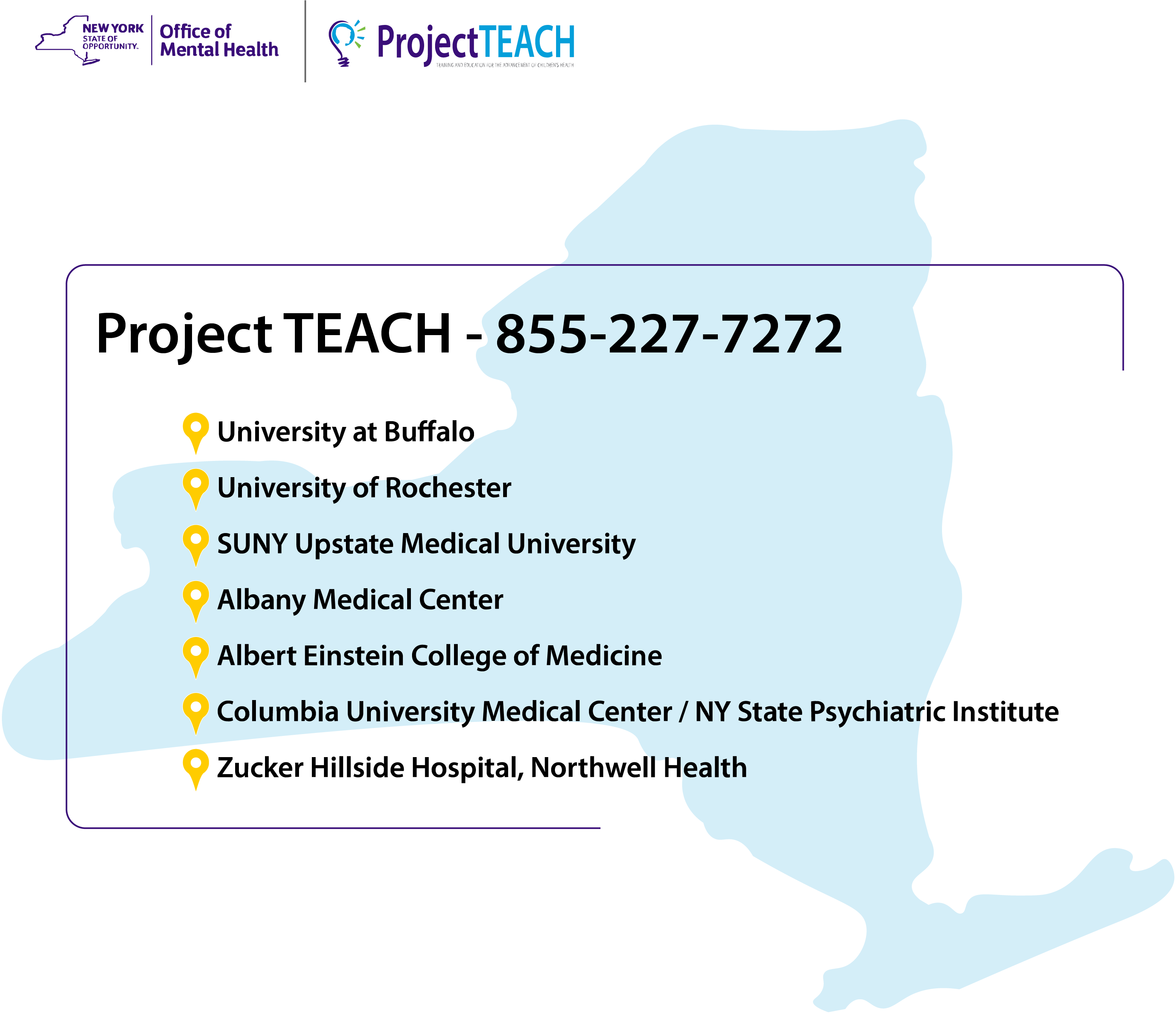 Project TEACH Map of New York
